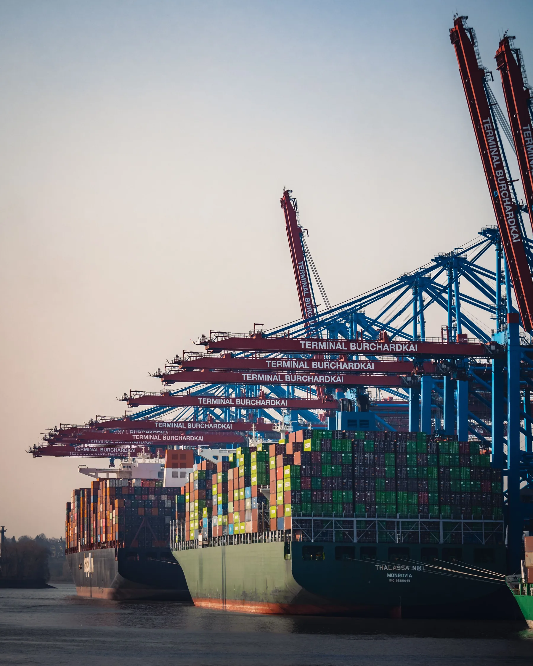 Container port illustrating international shipping considerations